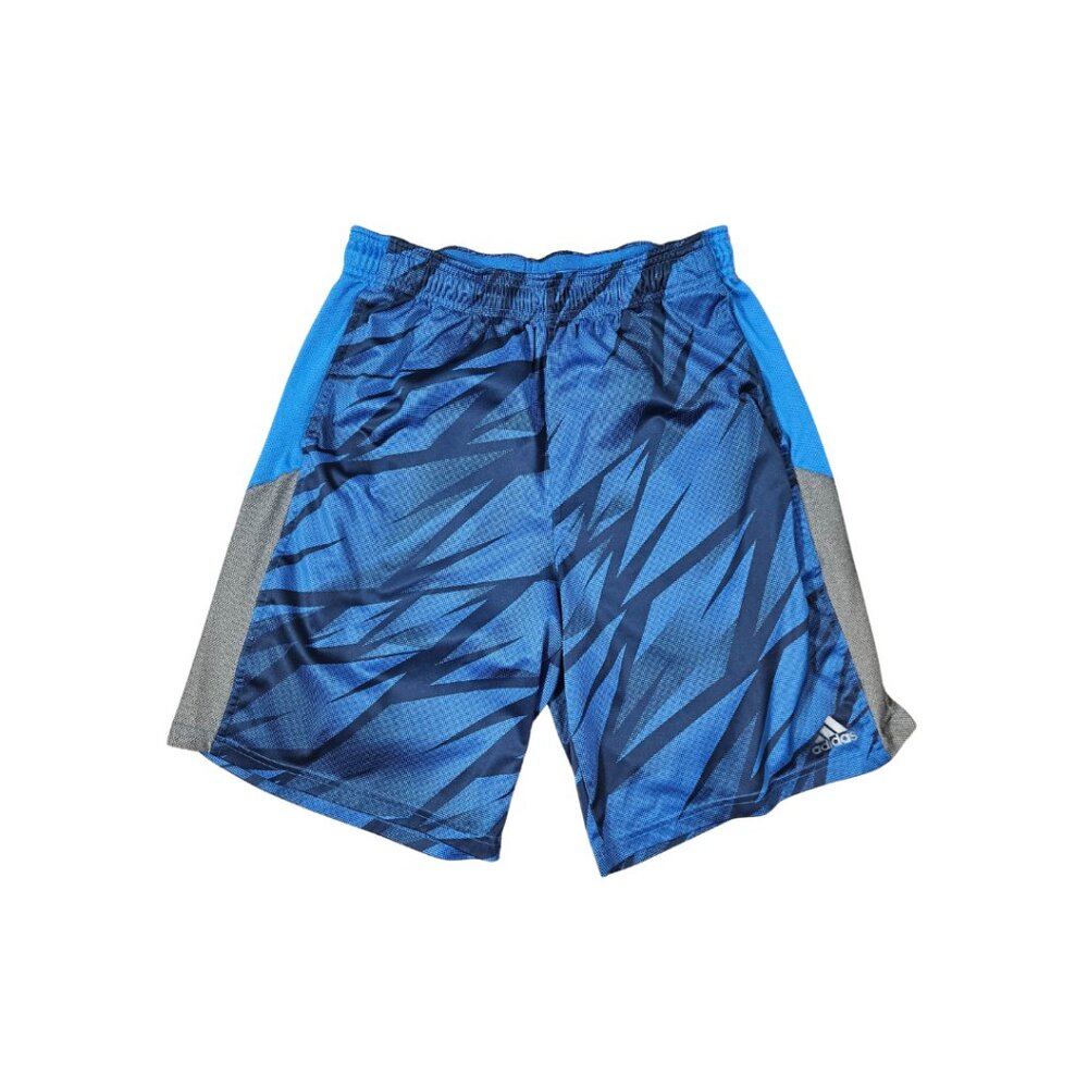 Adidas Men's Blue and Gray Athletic Shorts - Size Medium